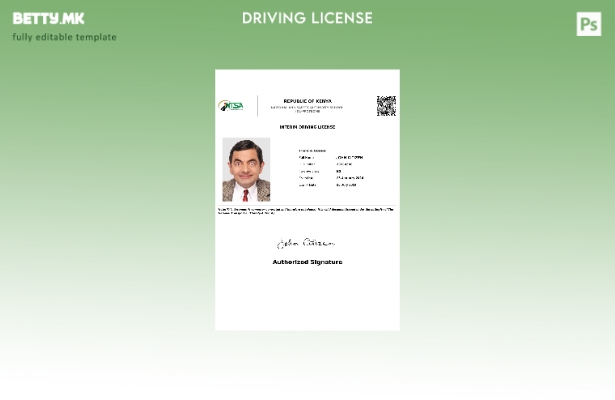 Модерен стил на кениска привремена дозвола за возење